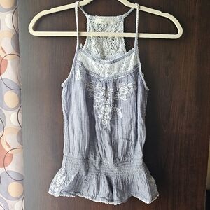 Love Culture Blue Lace Trim Camisole